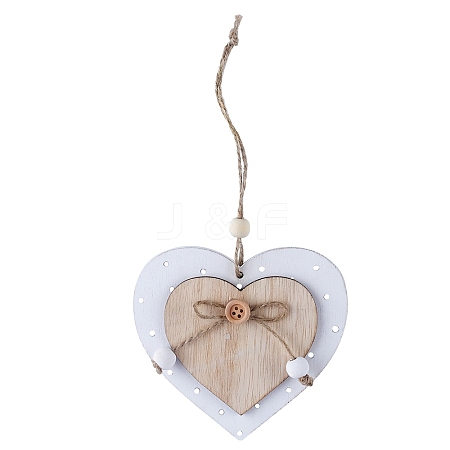 Valentine's Day Pine Wood Heart Pendant Decorations HULI-PW0002-091E-1