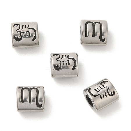 Oval with Constellation 304 Stainless Steel Beads STAS-E215-05AS-10-1