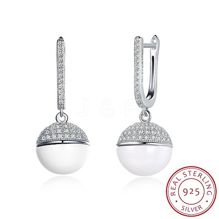 Trendy 925 Sterling Silver Hoop Earrings EJEW-BB21156-B-1