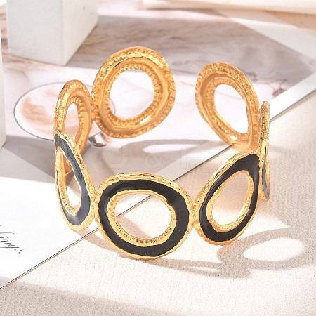 304 Stainless Steel Enamel Cuff Bangles for Women SA-CBAFD7D-03G-1