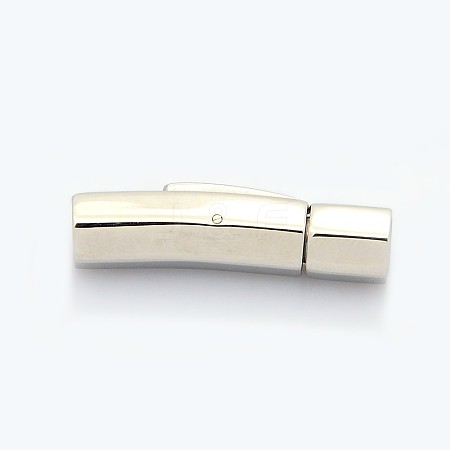 Tarnish Resistant Column 304 Stainless Steel Bayonet Necklace Clasps STAS-O035-5mm-04-1