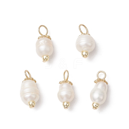 Natural Cultured Freshwater Pearl Rice Pendants PALLOY-JF03919-02-1