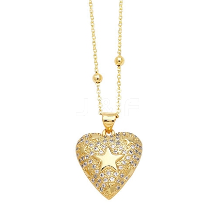 Brass Micro Pave Cubic Zirconia Pendant Necklaces PW-WG68744-04-1