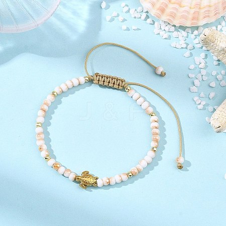 Glass Seed Beads Braided Bead Bracelets BJEW-JB13836-1