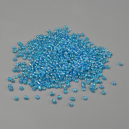 Transparent Colours Rainbow Glass Seed Beads GLAA-WH0036-48-1
