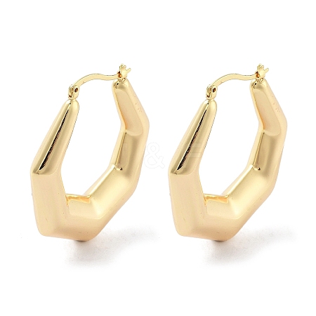 Brass Hoop Earrings EJEW-H301-02G-03-1