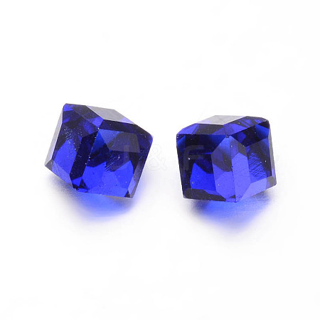 Faceted Cube Glass Cabochons X-GGLA-L007A-06-1