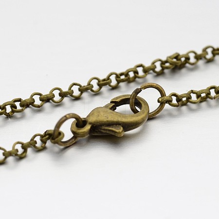 Iron Rolo Chain Necklace Making MAK-J009-41AB-1