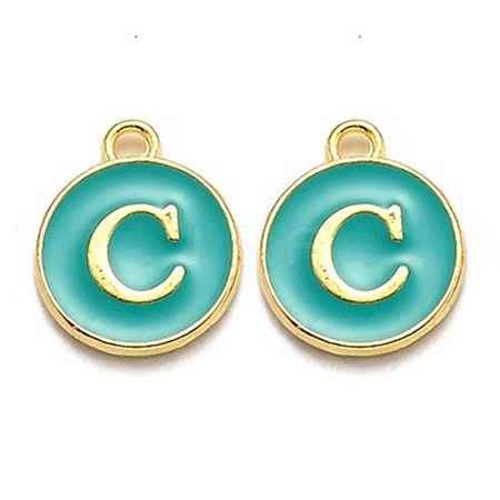 Golden Plated Alloy Enamel Charms ENAM-Q437-15C-1
