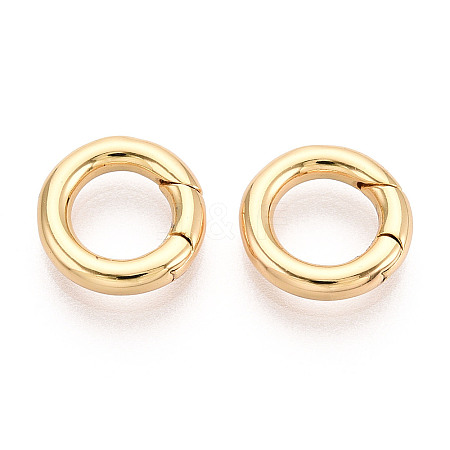 Brass Spring Gate Rings KK-T078-20G-02-1