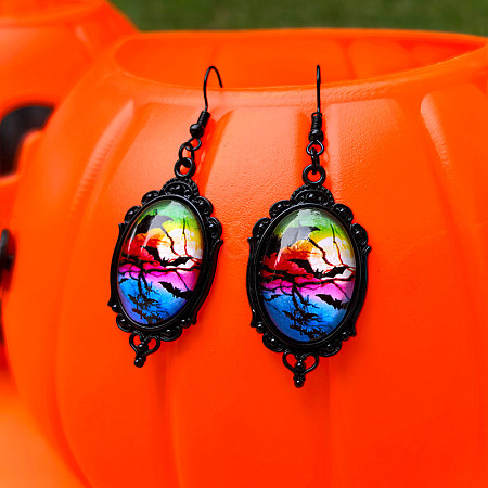 Alloy Glass Dangle Earrings FS-WGFE353-03-1