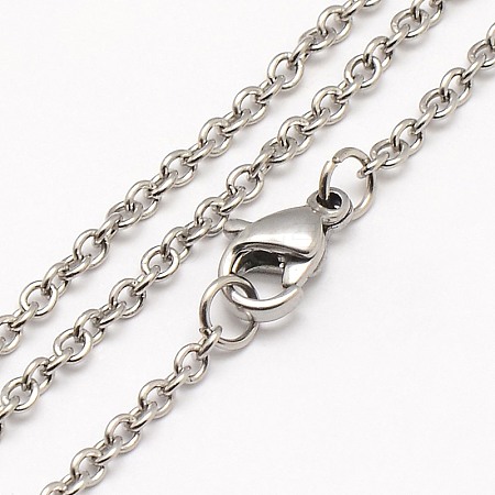 Tarnish Resistant Trendy Unisex 304 Stainless Steel Cable Chain Necklaces X-NJEW-M057-A-01-1