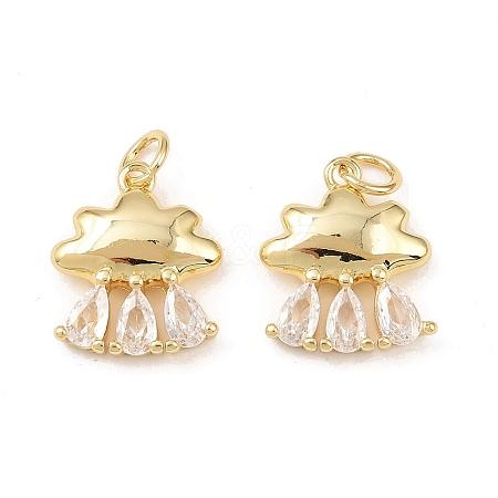 Brass Micro Pave Cubic Zirconia Pendants KK-G544-24G-1
