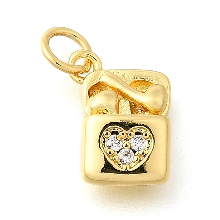 Brass Micro Pave Cubic Zirconia Pendants KK-V007-005G-02-1
