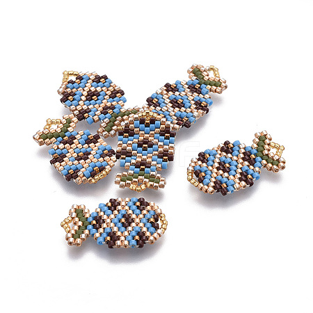 MIYUKI & TOHO Handmade Japanese Seed Beads Pendants SEED-A027-B02-1