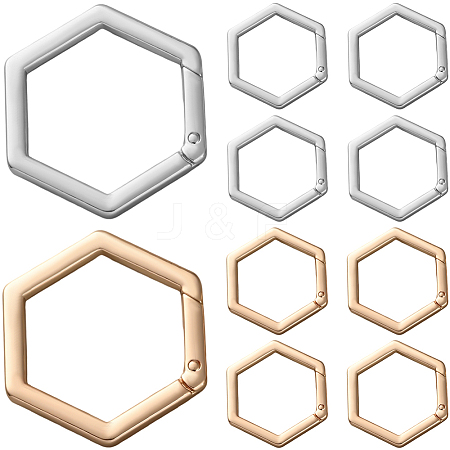 10Pcs 2 Colors Zinc Alloy Spring Gate Rings FIND-SP0004-34A-1
