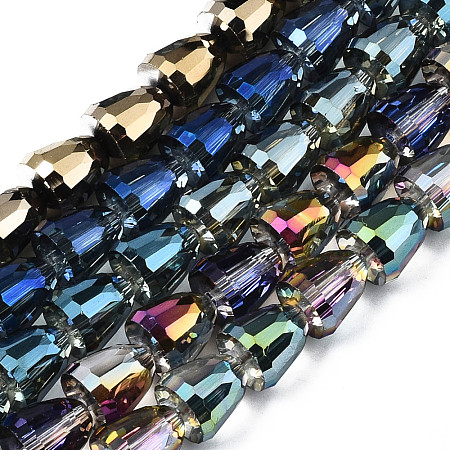 Electroplate Transparent Glass Beads Strands EGLA-N006-003-B-1