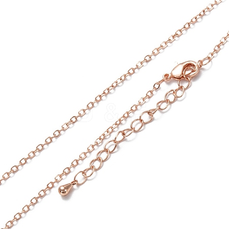 Brass Cable Chain Necklaces X-NJEW-K123-05RG-1