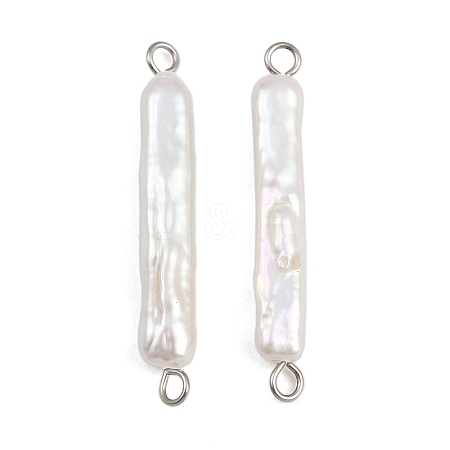 Natural Freshwater Pearl Keshi Pearl Stick Connector Charms STAS-D378-11P-1