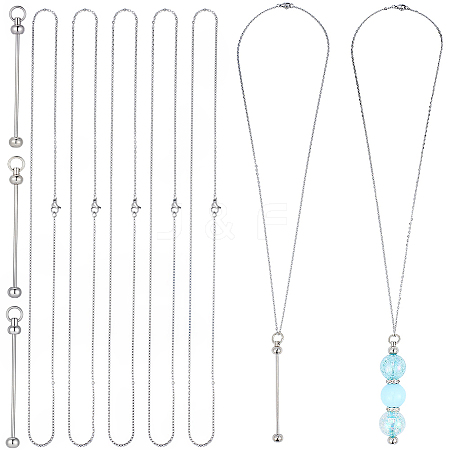6Pcs 304 Stainless Steel Cable Chain Necklaces MAK-SC0001-46-1