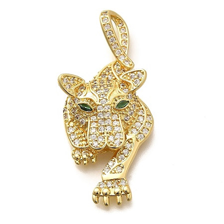 Rack Plating Brass Micro Pave Cubic Zirconia Pendants KK-L226-052G-02-1