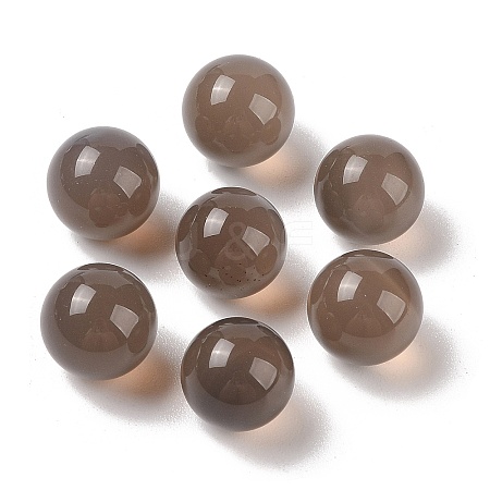 Natural Grey Agate No Hole Sphere Beads G-K353-04B-06-1