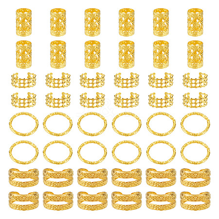 120Pcs 4 Styles Iron Dreadlocks Beads Hair Decoration FIND-TA0005-09G-1