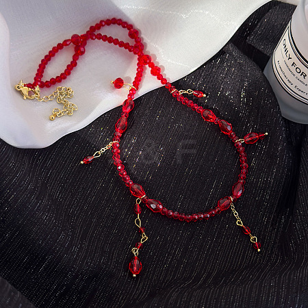 Glass Beaded Tassel Necklaces for Women JY3543-1