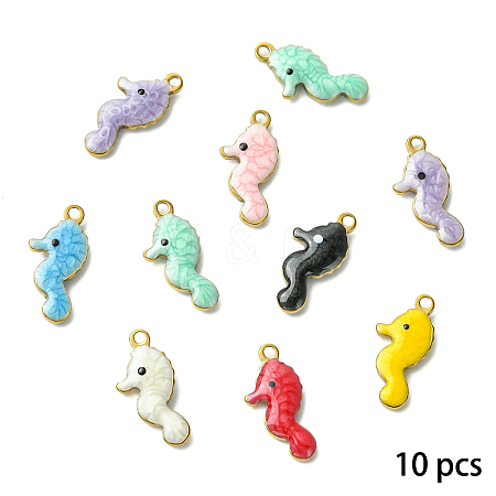 10Pcs 304 Stainless Steel Enamel Charms STAS-YW0003-43D-1