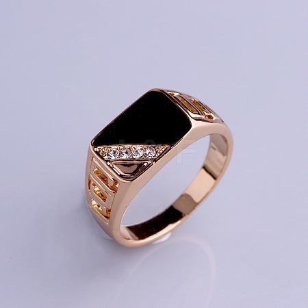 Alloy Micro Pave Cubic Zirconia Finger Rings for Men FS-WGE231C-13-1