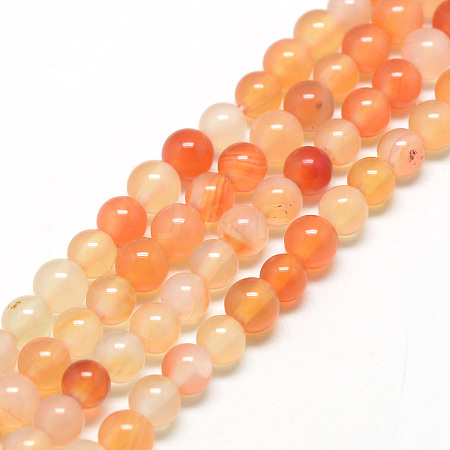 Natural Carnelian Beads Strands X-G-Q462-6mm-45-1