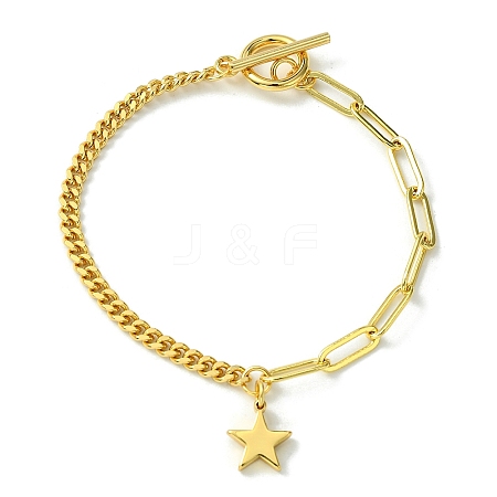 Golden Brass Charm Bracelets BJEW-JB10021-01-1