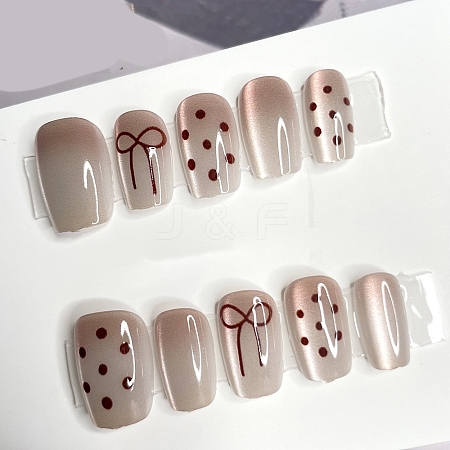 Bowknot Pattern Plastic False Nail Tips PW-WG81539-04-1