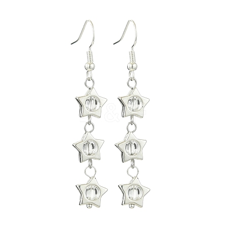 Transparent Acrylic Star Dangle Earrings EJEW-JE06056-1