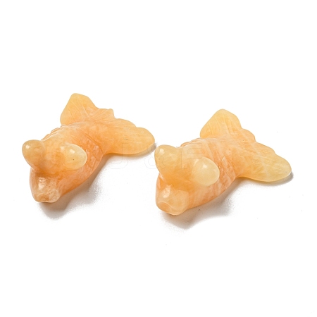 Natural Topaz Jade Carved Healing Goldfish Figurines DJEW-D012-08D-1