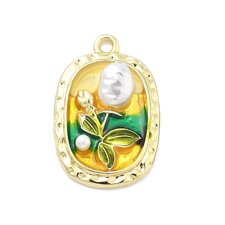 Alloy Enamel Pendants ENAM-R001-02G-02-1