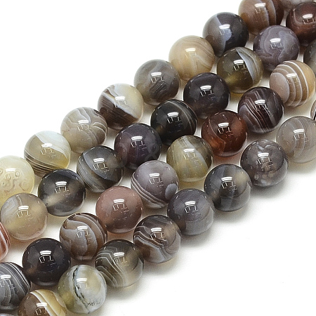 Natural Botswana Agate Beads Strands X-G-S150-24-8mm-1