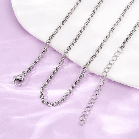 2.5MM 304 Stainless Steel Rolo Chain/Pea Chain Necklaces SA-CBA4160-23P-1