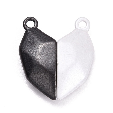 Spray Painted Alloy Heart Split Pendants PALLOY-B007-01C-1