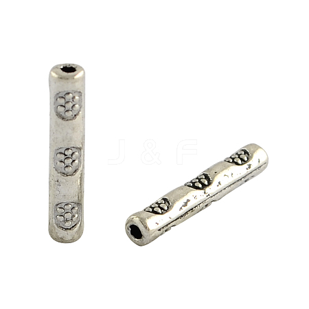 Tibetan Style Alloy Tube Beads TIBEB-1438-AS-LF-1