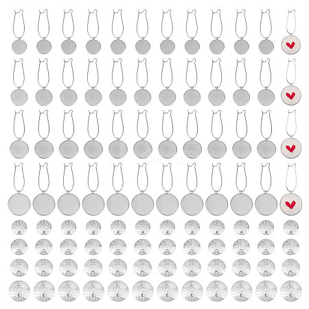 48Pcs 4 Styles 304 Stainless Steel Hoop Earring EJEW-DR00001-1