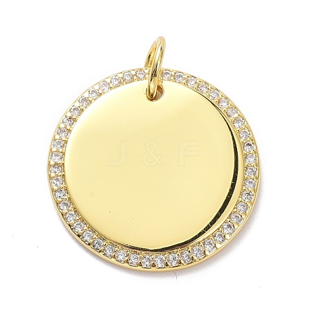 Brass Micro Pave Clear Cubic Zirconia Pendants X-ZIRC-L091-072G-1