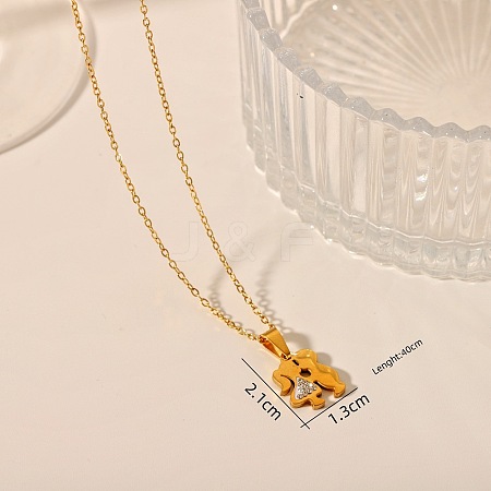 304 Stainless Steel Crystal Rhinestone Pendant Necklaces FS-WG5BCFA-02-1