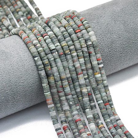 Natural African Bloodstone Beads Strands G-P575-B11-4x1mm-1