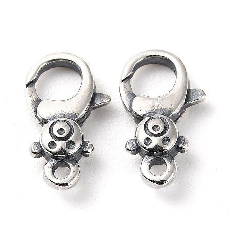 925 Thailand Sterling Silver Lobster Claw Clasp Rhinestone Settings STER-D003-05A-AS-1