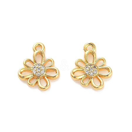 Brass Micro Pave Cubic Zirconia Charms KK-D300-09G-1