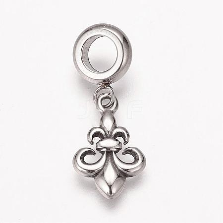 304 Stainless Steel European Dangle Charms OPDL-K001-31AS-1