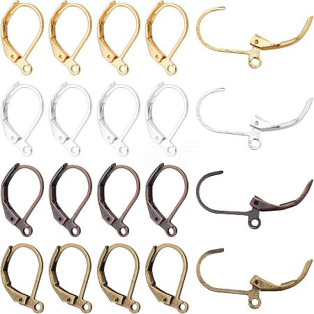  200Pcs 4 Colors Brass Leverback Earring Findings KK-NB0001-65-1