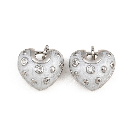 Brass Micro Pave Clear Cubic Zirconia Charms CU-CBAA571-12P-1