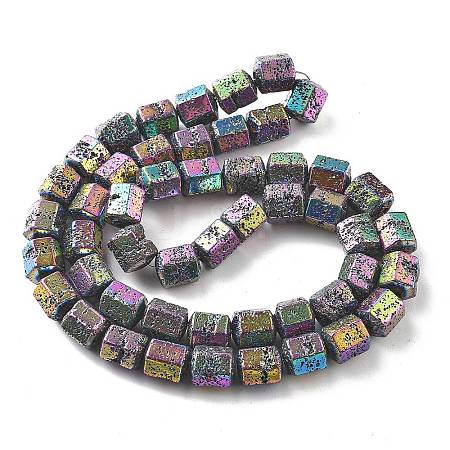 Electroplated Natural Lava Rock Beads Strands G-A251-A01-01A-1